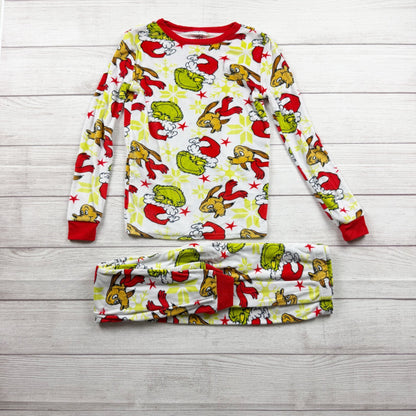 Dr. Seuss The Grinch Kids Pajama Set Red Green Max Festive Print 10