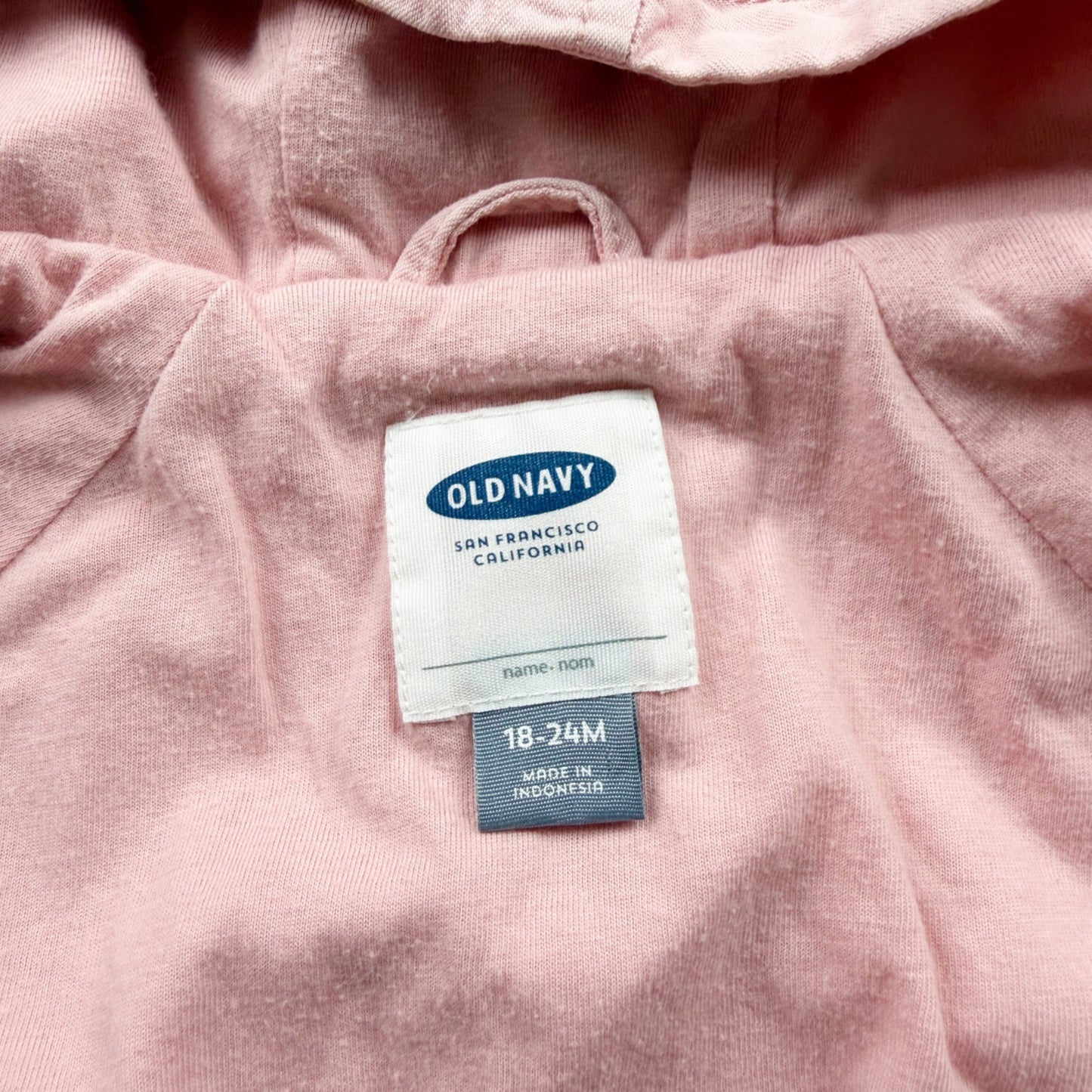 Old Navy Baby Girls Hooded Pink Lightweight Jacket Snap Front 18-24 Months