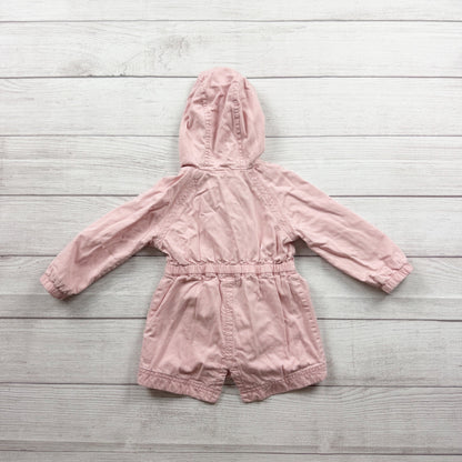 Old Navy Baby Girls Hooded Pink Lightweight Jacket Snap Front 18-24 Months