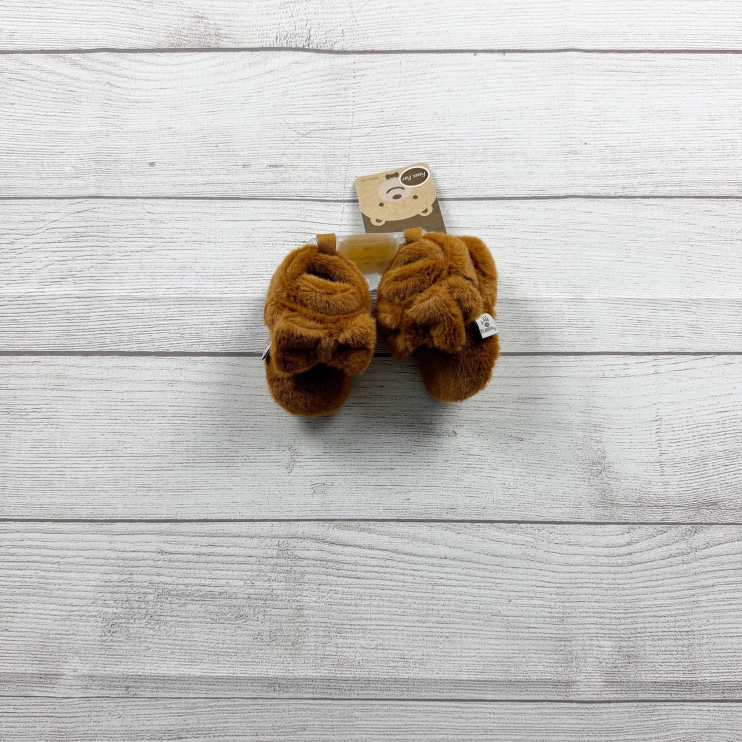 Bearpaw Baby Faux Fur Booties Brown Plush Slippers NWT 2 3-6 Months