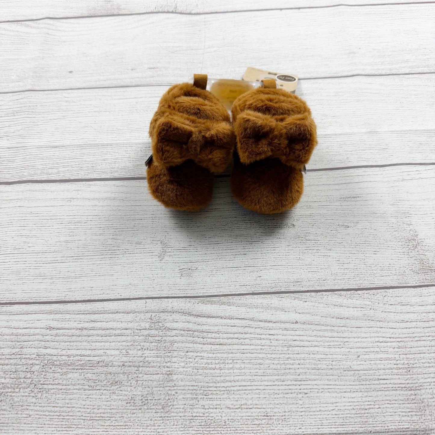 Bearpaw Baby Faux Fur Booties Brown Plush Slippers NWT 2 3-6 Months