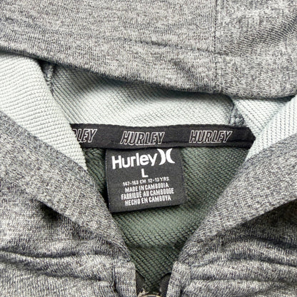 Hurley Kids Zip Up Hoodie Gray Full Zip Hooded Sweatshirt L 12-13