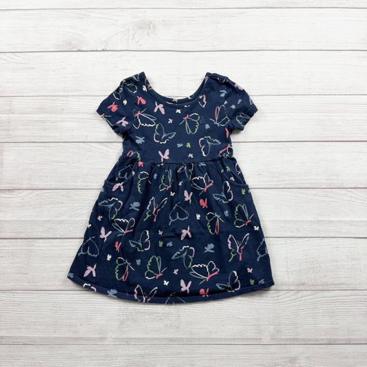 Baby Gap Butterfly Dress Girls Short Sleeve Pocket Dress Casual 4T