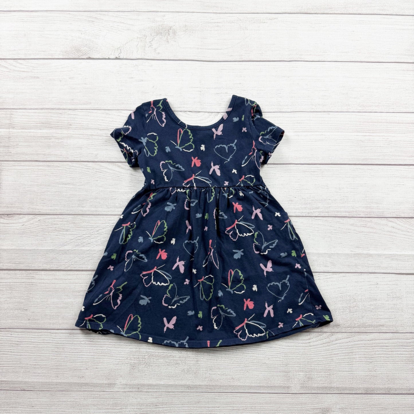 Baby Gap Butterfly Dress Girls Short Sleeve Pocket Dress Casual 4T