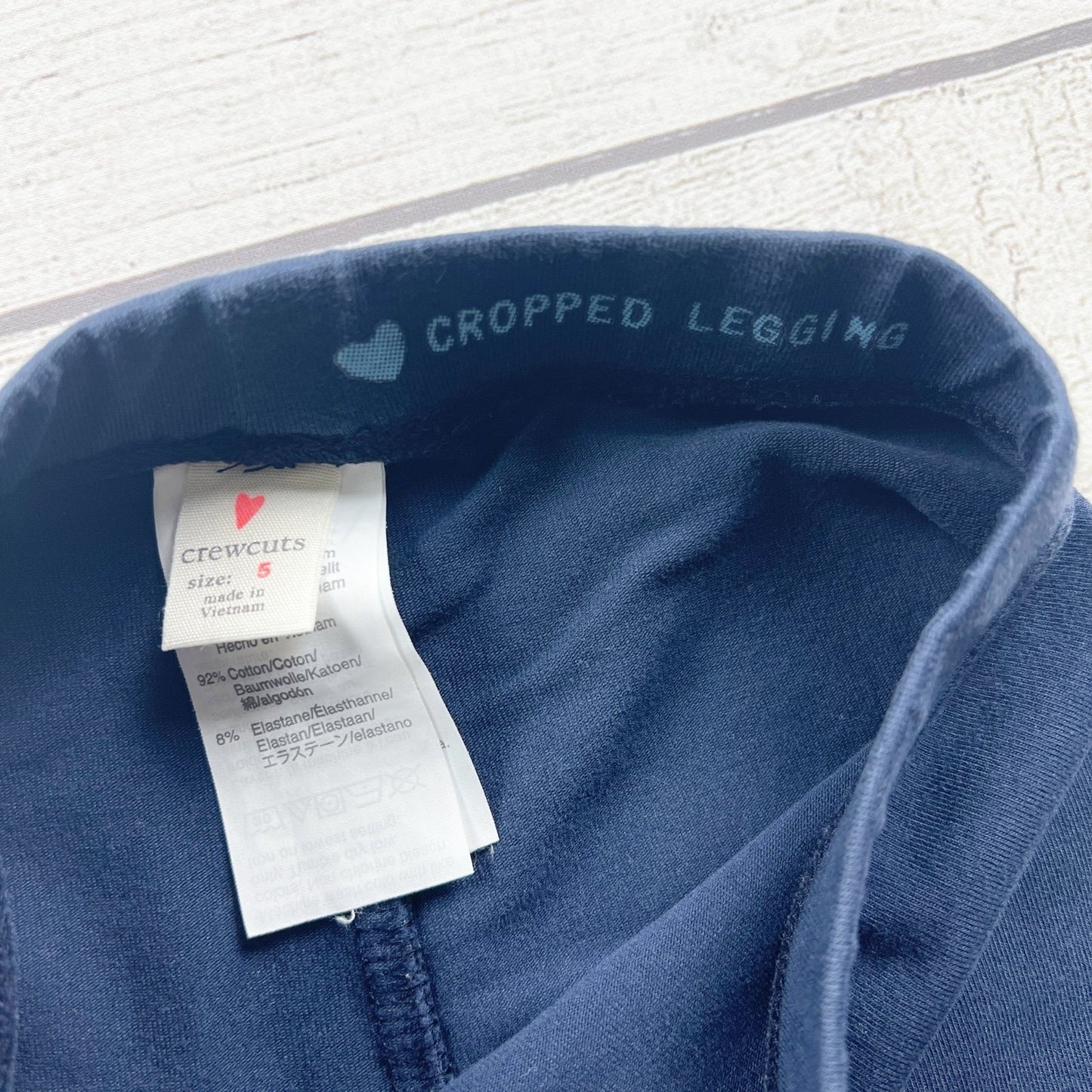 Crewcuts Cropped Navy Leggings Cotton Blend Girls Comfortable Everyday Wear 5