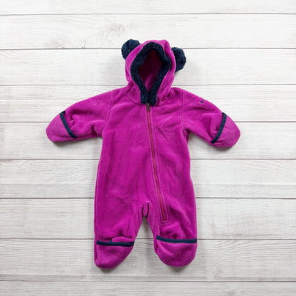 Columbia Baby Fleece Bunting Suit Hooded One Piece Bear Ears Pram 0-3 Months