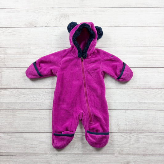 Columbia Baby Fleece Bunting Suit Hooded One Piece Bear Ears Pram 0-3 Months