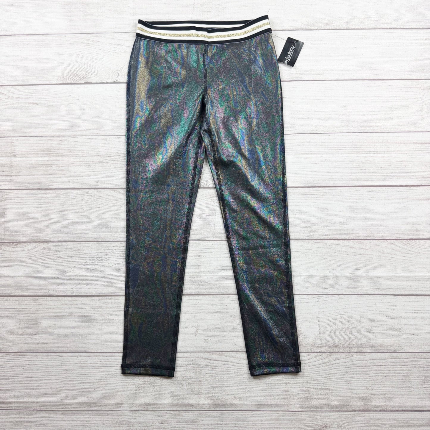 Ideology Metallic Mermaid Foil Active Leggings Black Iridescent NWT M 10-12