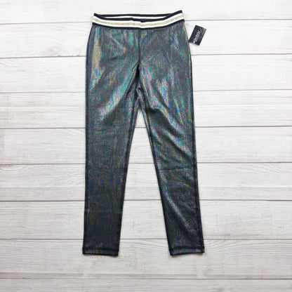 Ideology Metallic Mermaid Foil Active Leggings Black Iridescent NWT M 10-12