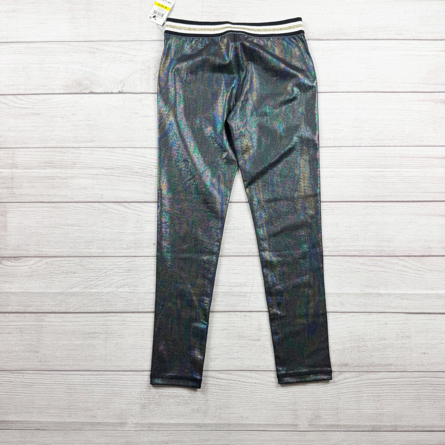 Ideology Metallic Mermaid Foil Active Leggings Black Iridescent NWT M 10-12