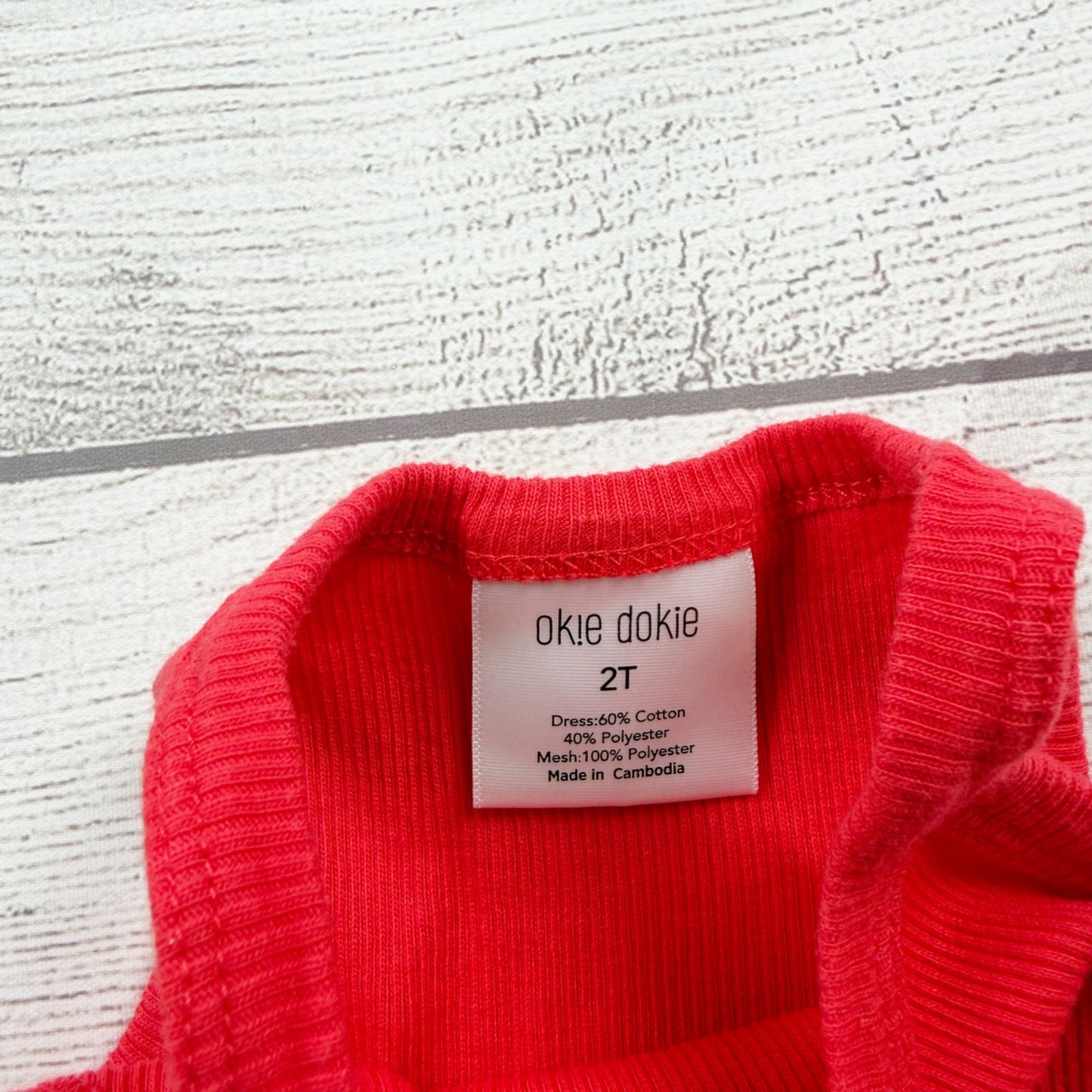 Okie Dokie Toddler Girls Dress Red Daisy Tulle Skirt Sleeveless 2T