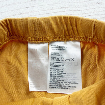 H&M Baby Elastic Waist Organic Cotton Pants 2 Pack Light Gray Yellow 9-12 Months