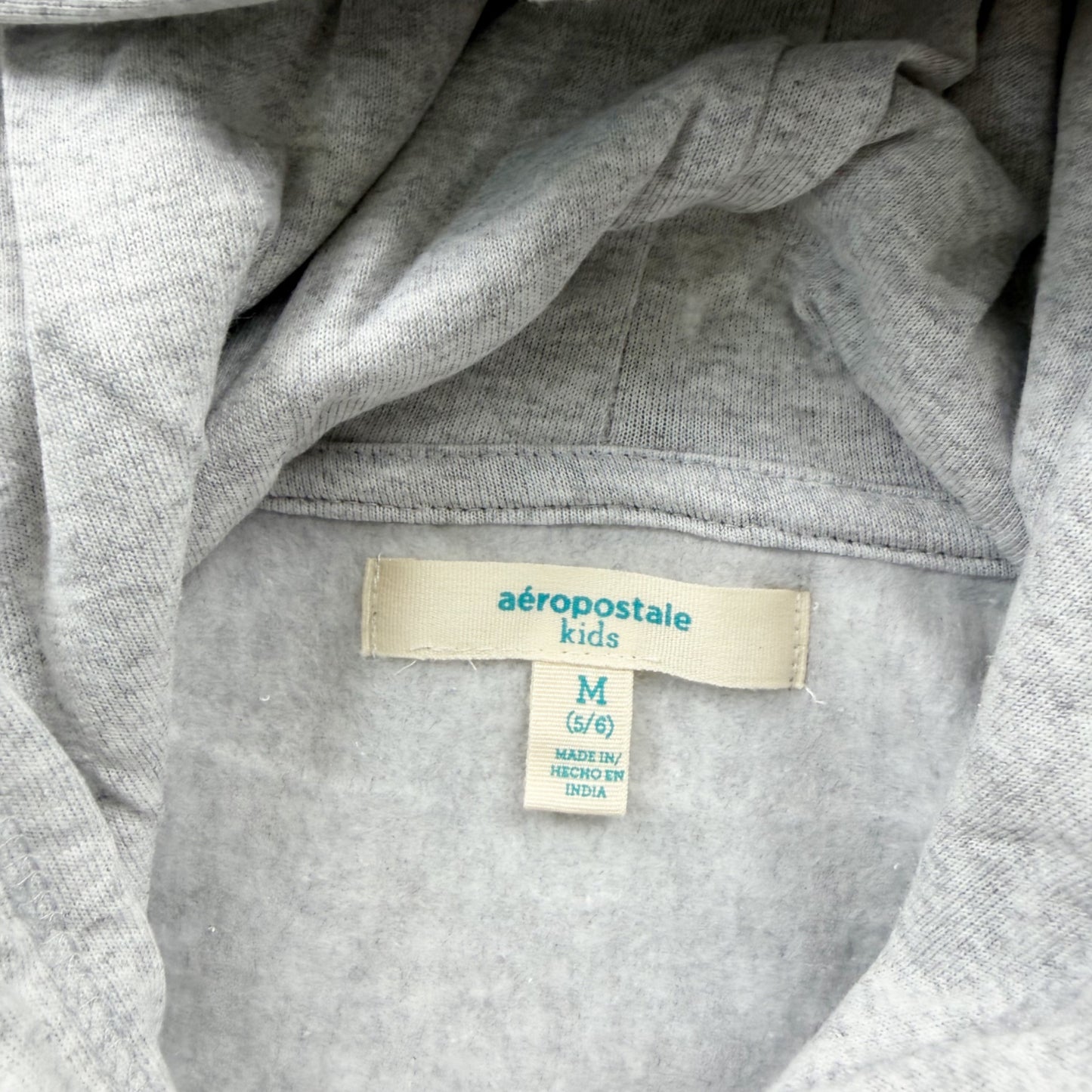 Aeropostale Kids Hoodie Gray Pullover Sweatshirt Fleece Lined Logo NWT 5-6