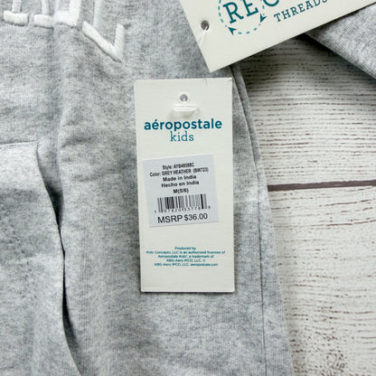 Aeropostale Kids Hoodie Gray Pullover Sweatshirt Fleece Lined Logo NWT 5-6