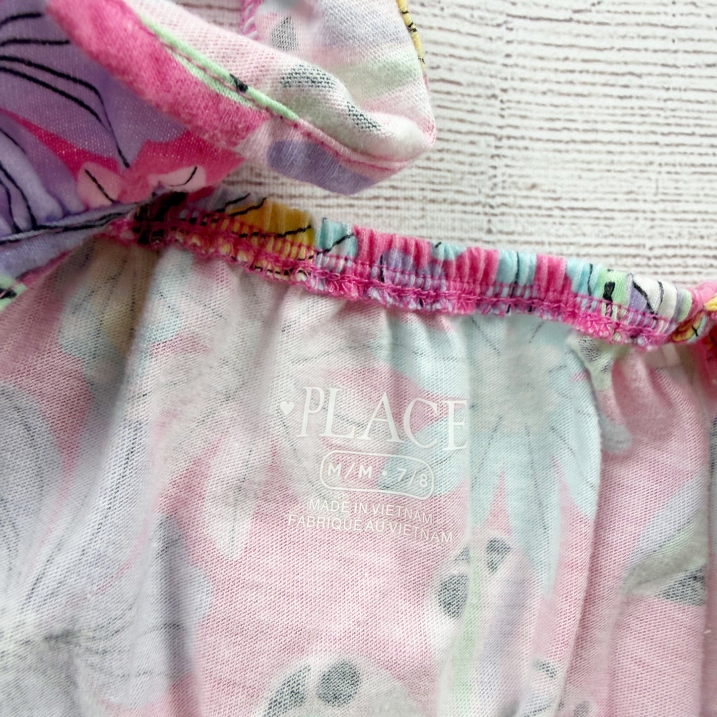 The Children’s Place Girls Sleeveless Butterfly Print Pink Romper M 7-8