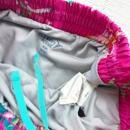 Old Navy Girls Active Floral Print Shorts Go-Dry Technology M 8