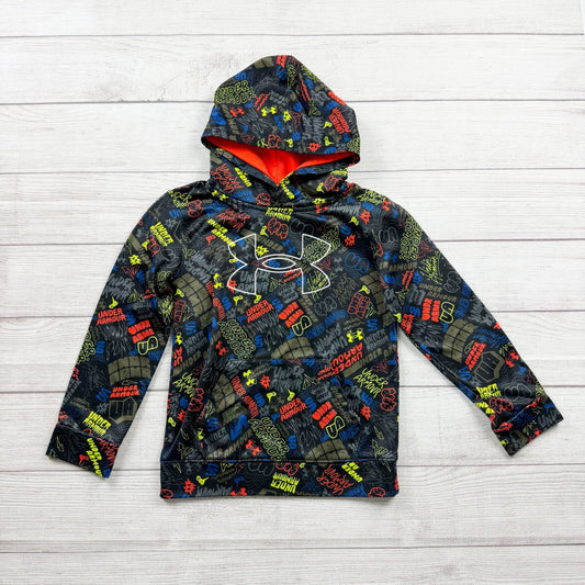 Under Armour Boys Hoodie Black Multi Graphic Print Pullover Sweatshirt 7