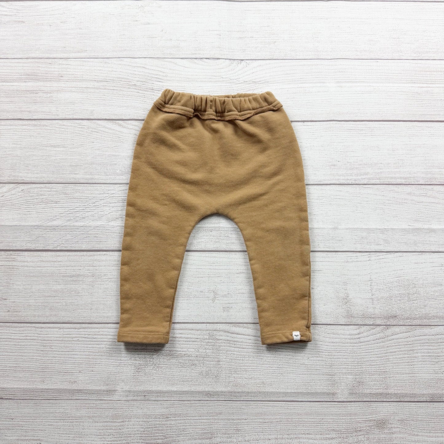 Oh Baby! Camel Brown Baby Pants Elastic Waistband Back Pockets Size 6-12 Months