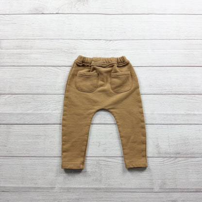 Oh Baby! Camel Brown Baby Pants Elastic Waistband Back Pockets Size 6-12 Months