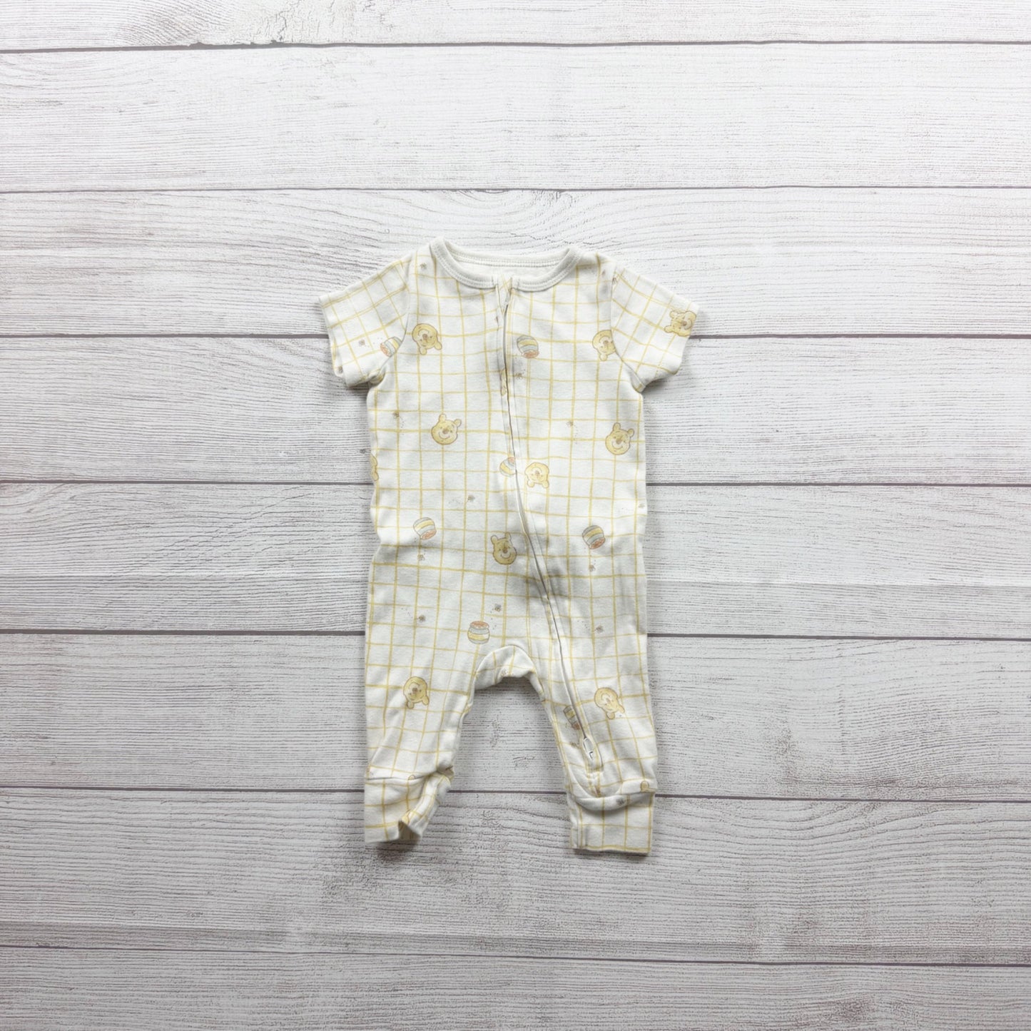 Disney Cloud Island Baby Yellow Winnie the Pooh Sleep Play Pajamas 0-3 Months