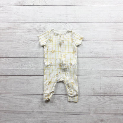 Disney Cloud Island Baby Yellow Winnie the Pooh Sleep Play Pajamas 0-3 Months