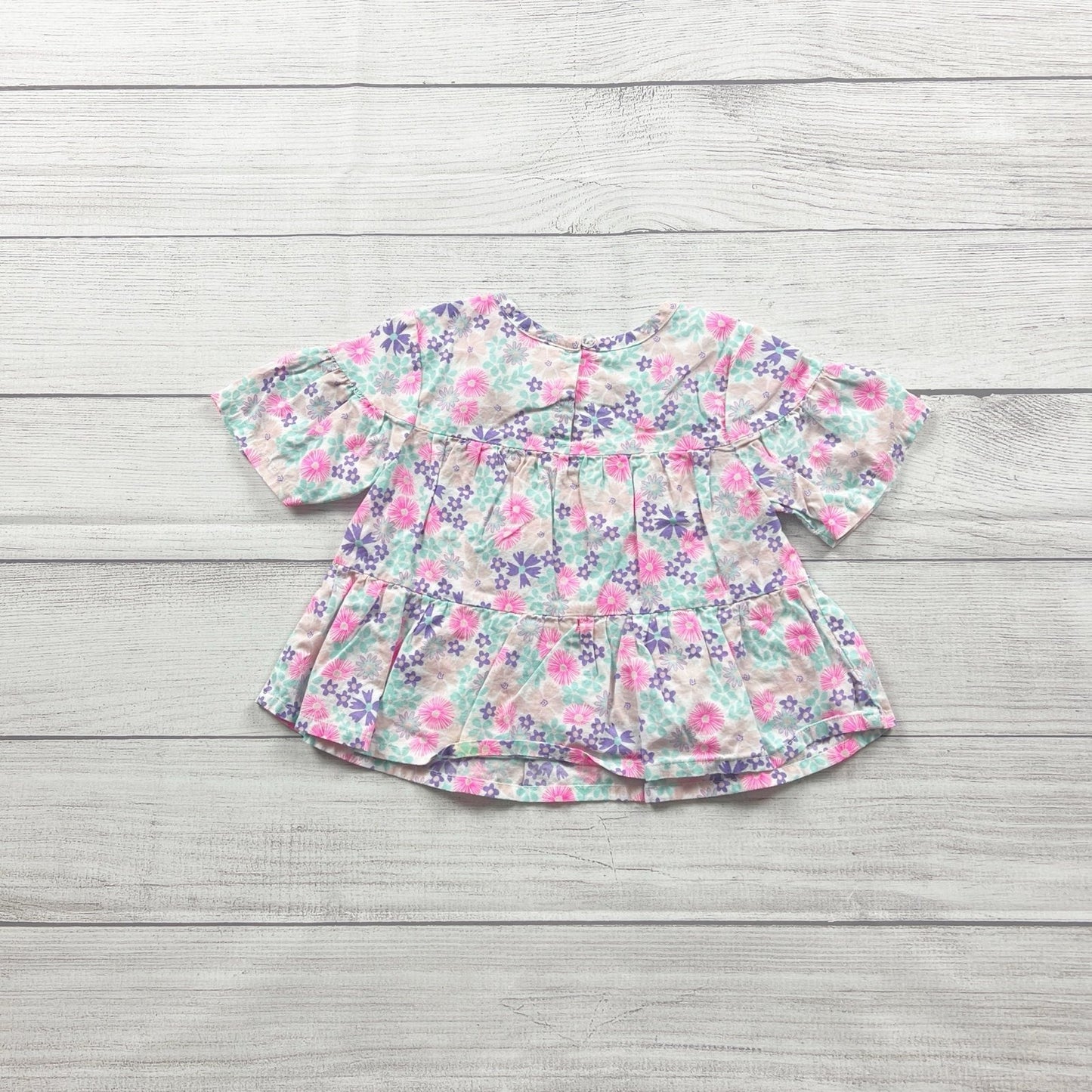 Okie Dokie Baby Toddler Girl Floral Peplum Top Short Sleeve 18 Months