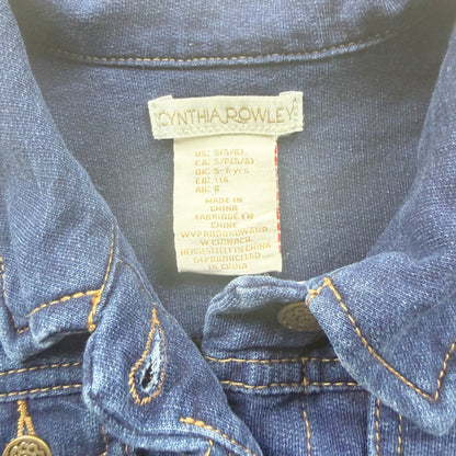 Cynthia Rowley Kids Denim Jean Jacket Girls Button Details S 5-6