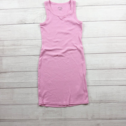 Art Class Kids Pink Ribbed Sleeveless Tank Dress Soft Blend L 10-12