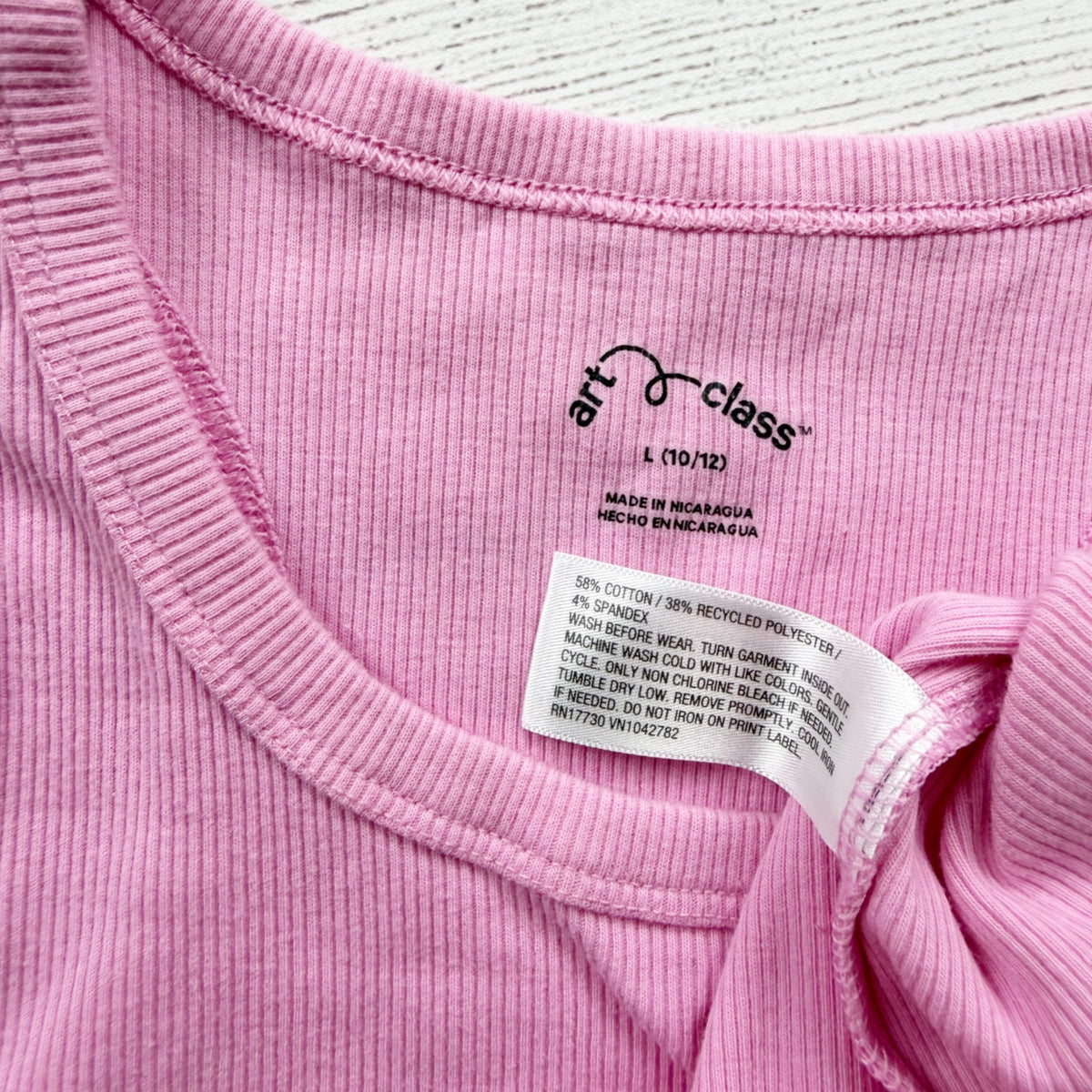 Art Class Kids Pink Ribbed Sleeveless Tank Dress Soft Blend L 10-12