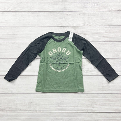 Star Wars Grogu Raglan Shirt Toddler Long Sleeve Tee “Grogu” Graphic NWT 4T