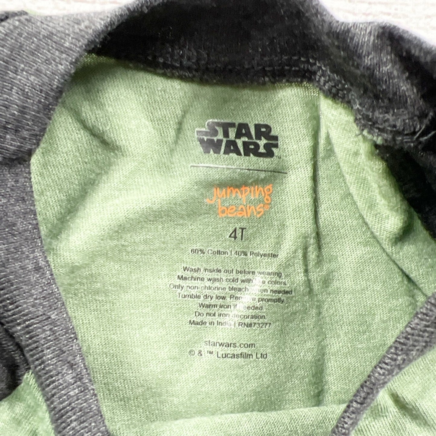 Star Wars Grogu Raglan Shirt Toddler Long Sleeve Tee “Grogu” Graphic NWT 4T