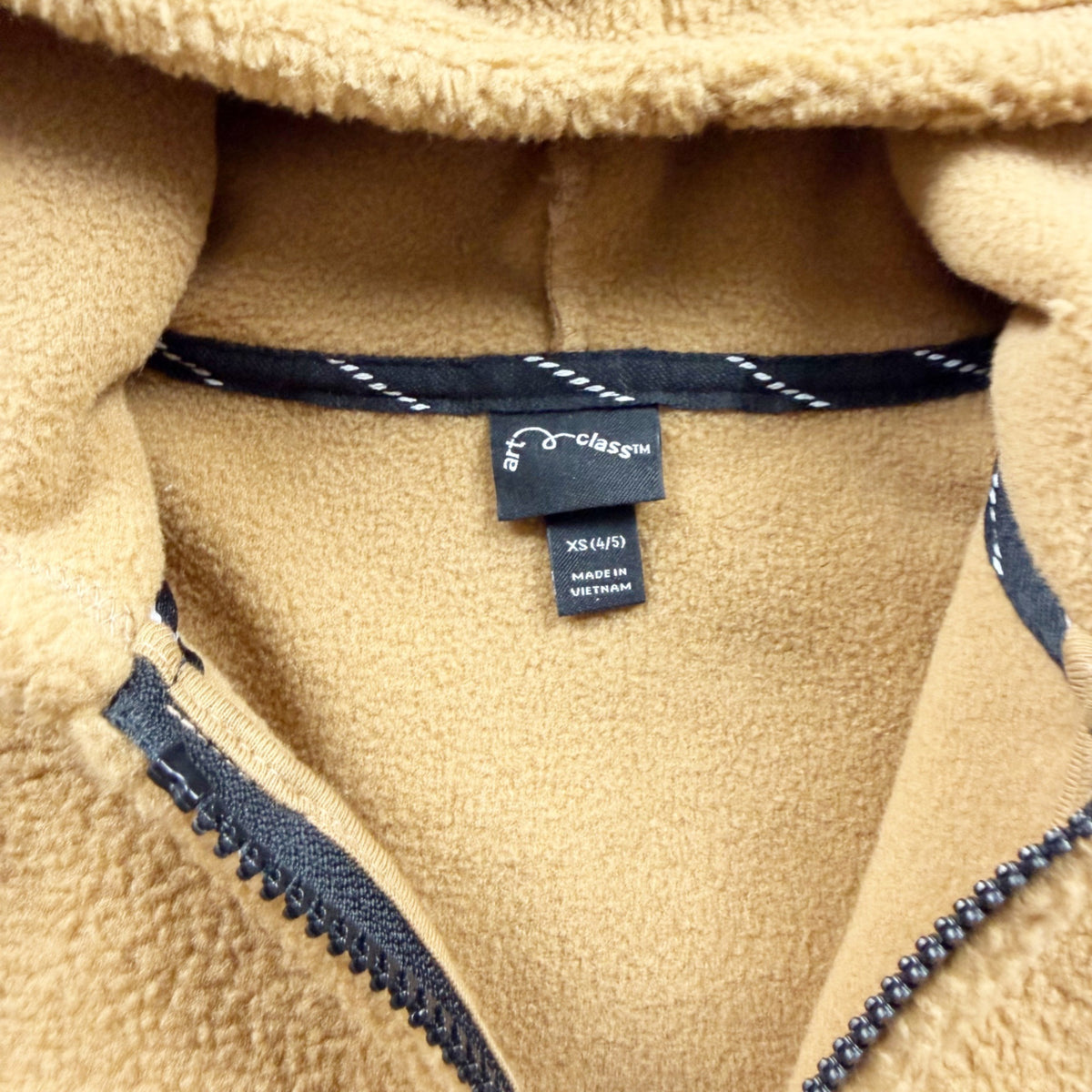 Art Class Kids Sherpa Hoodie Brown Pullover Kangaroo Pocket NWT XS 4-5