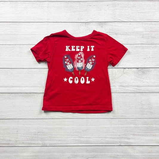 Celebrate Patriotic Kids T-Shirt “Keep It Cool” Popsicle Graphic Tee 4T