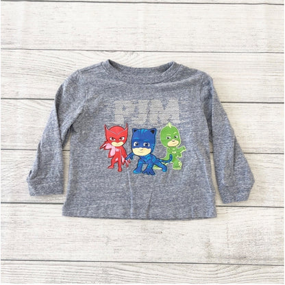 PJ Masks Long Sleeve Shirt Toddler “Hero” Catboy Owlette Gekko Graphic Tee 3T