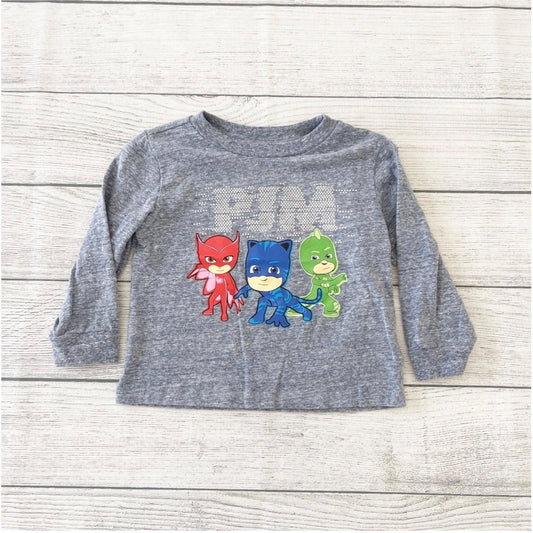 PJ Masks Long Sleeve Shirt Toddler “Hero” Catboy Owlette Gekko Graphic Tee 3T