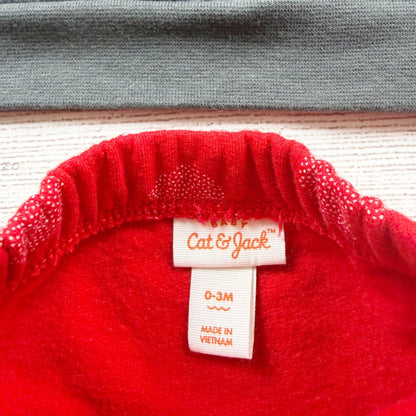 Cat & Jack Baby Outfit Cupid Dino Sweatshirt Heart Pants Set 0-3 Months