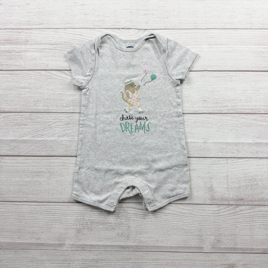 Old Navy Baby Girl Romper Short Sleeve One Piece Chase Your Dreams 12-18 Months