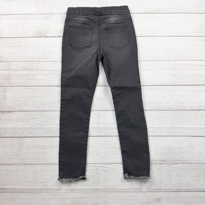Denim Co Black Distressed Jeggings Girls Elastic Waist Frayed Hem 9-10