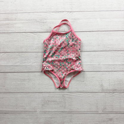 Pink Platinum Baby Girls Mermaid Scale Print One Piece Swimsuit 12-18 Months