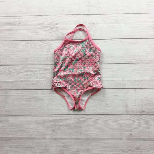 Pink Platinum Baby Girls Mermaid Scale Print One Piece Swimsuit 12-18 Months