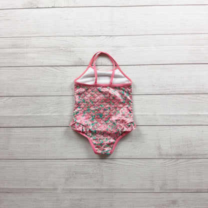 Pink Platinum Baby Girls Mermaid Scale Print One Piece Swimsuit 12-18 Months