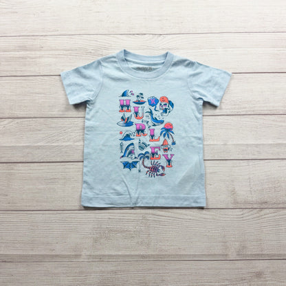 Hurley Toddler Boys Ocean Graphic Tee Short Sleeve Shirt Blue 2T
