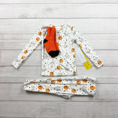 Tahari Kids Halloween Pajama Set Ghost Pumpkin Print Long Sleeve Socks NWT 2T