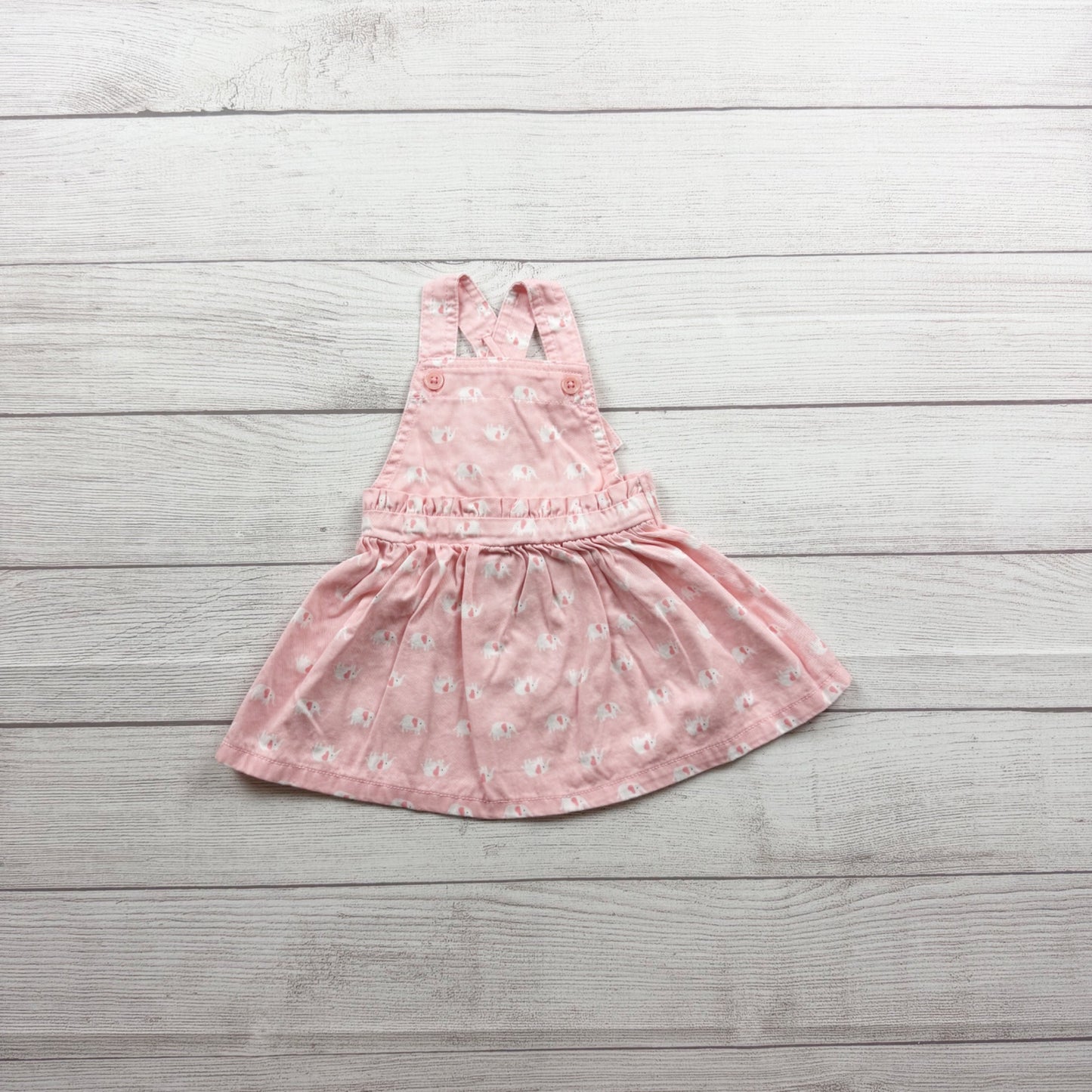 Just One You Carter's Baby Pink Elephant Print Dress Skirtalls 6-9 Months