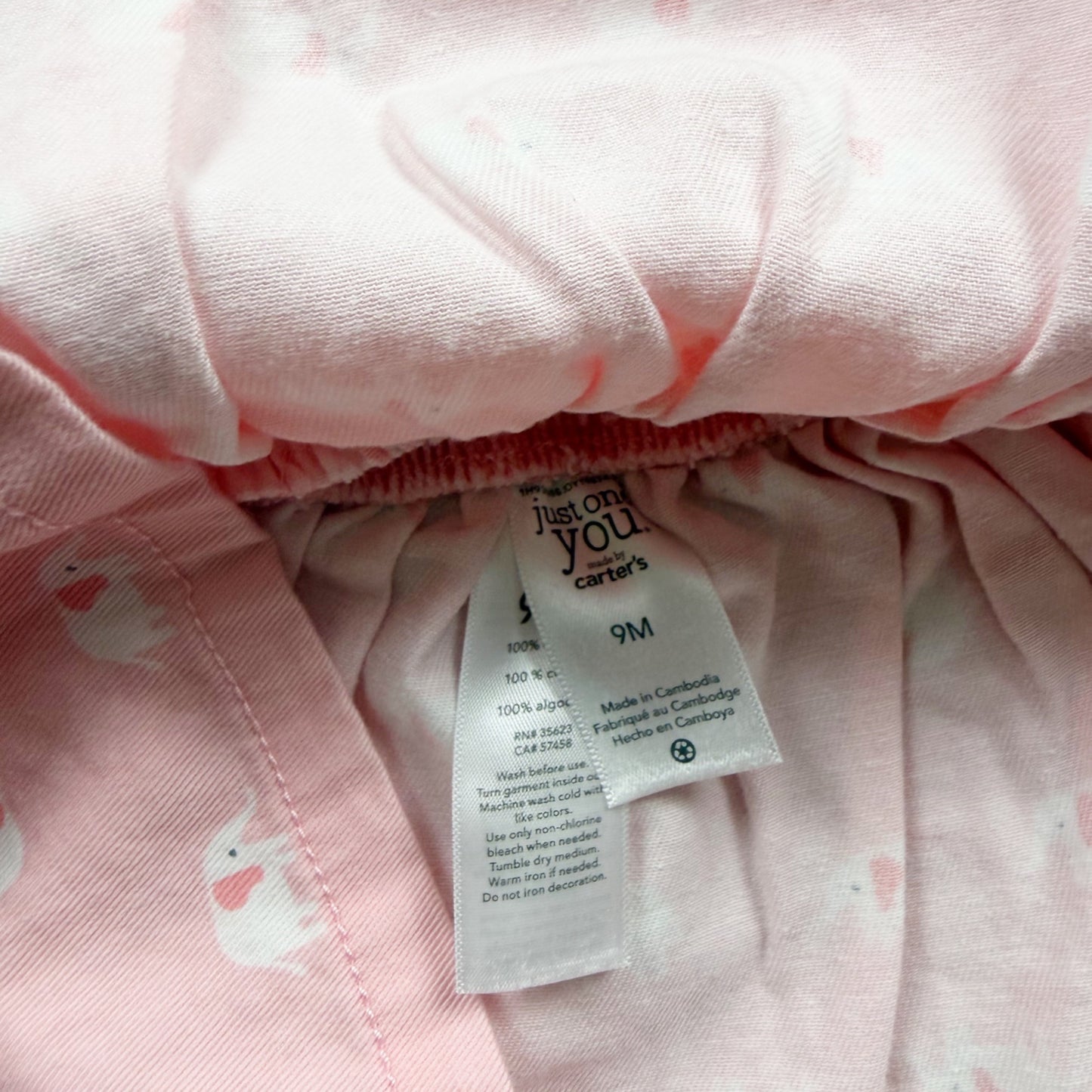 Just One You Carter's Baby Pink Elephant Print Dress Skirtalls 6-9 Months