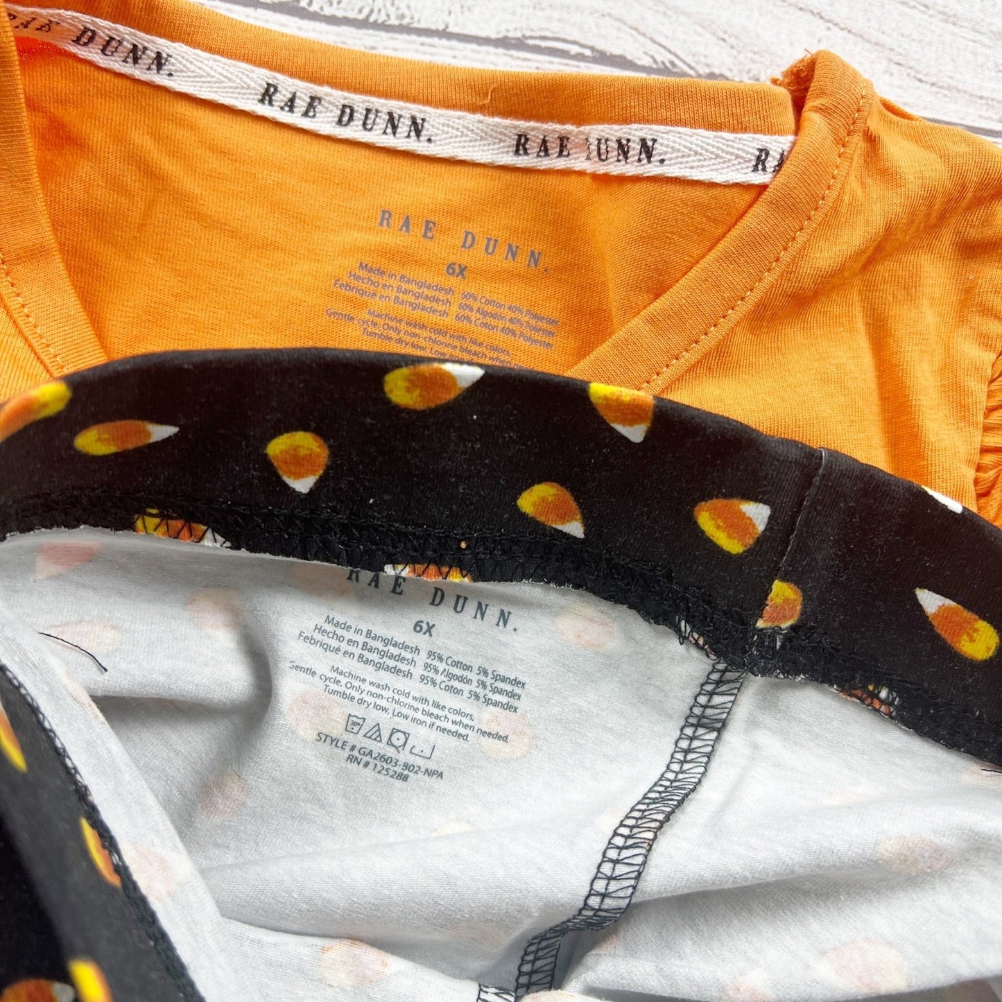 Rae Dunn Girls "Blame It On The Candy" Halloween Outfit Candy Leggings NWT 6X