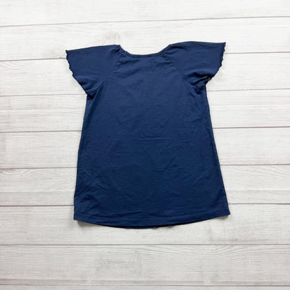 Hanna Andersson Girls Navy Blue Flower Graphic Tunic Top Short Sleeve 10