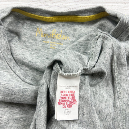 Mini Boden Kids T-Shirt Gray Unicorn Pocket Graphic Short Sleeve Top 13-14