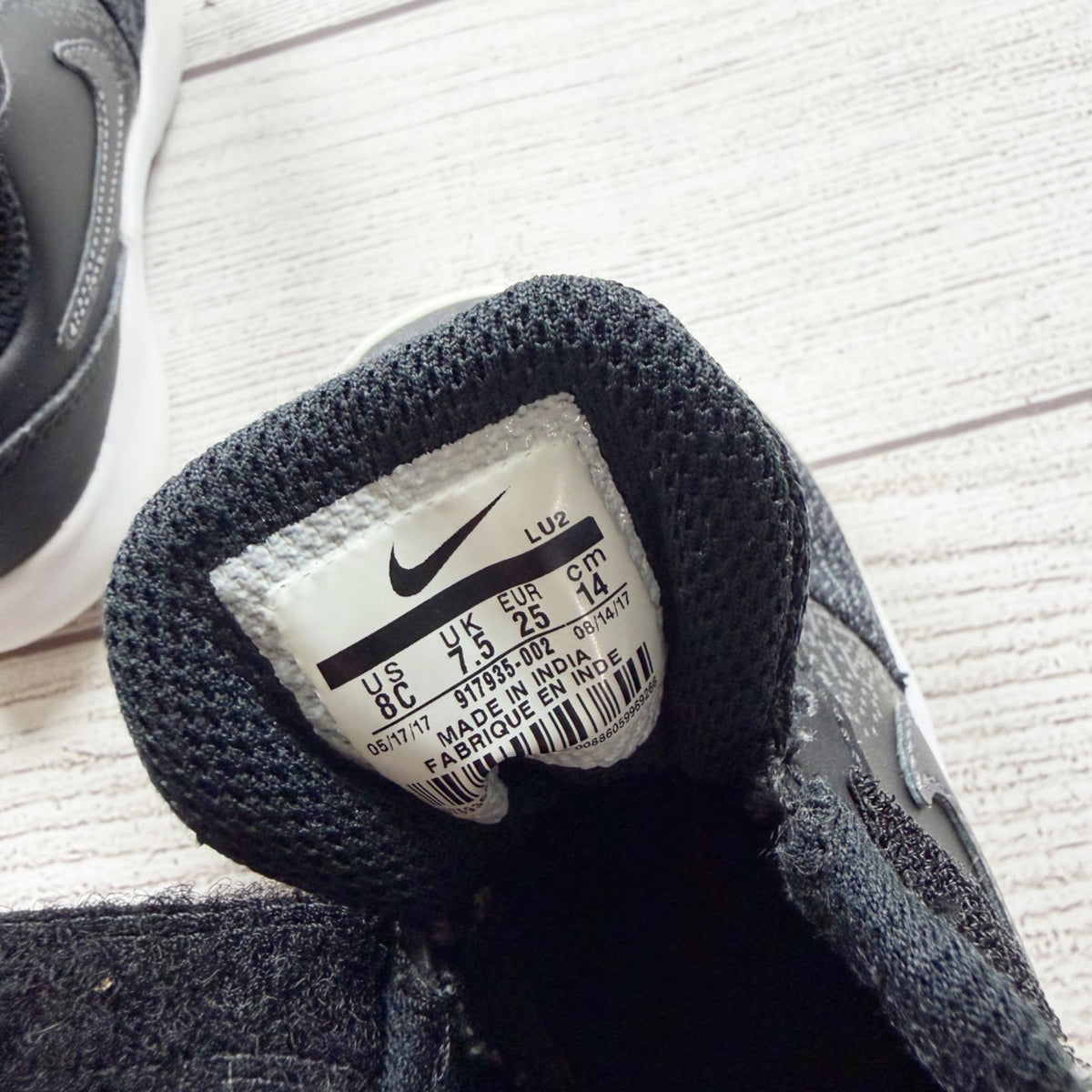 Nike Flex Contact 2 Kids Black Lightweight Sneakers Strap US Little Kid 8