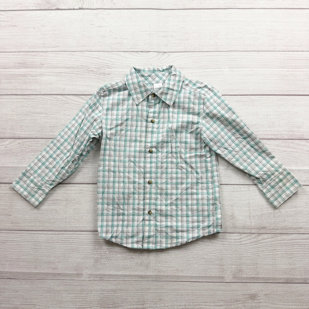 Simple Joys Carter's Toddler Boys Plaid Long Sleeve Button Up Shirt 2T